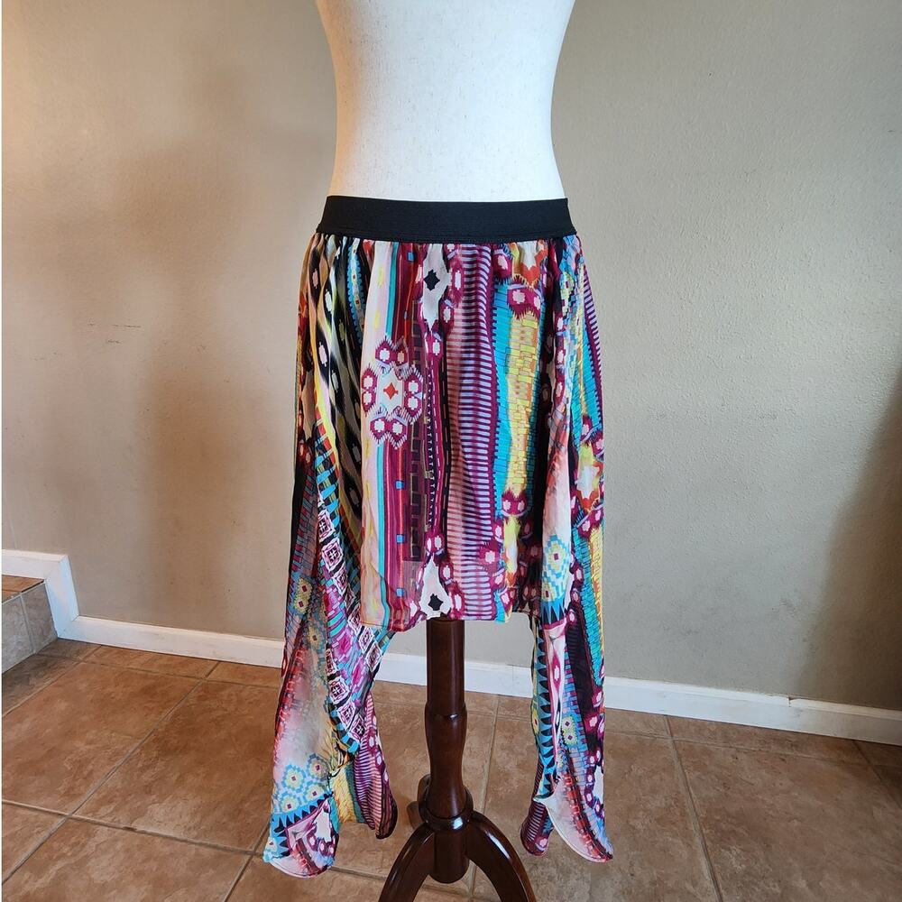 Joe Benbasset Women's Skirt SZ Medium Handkerchief Hem Boho Aztek Y2K